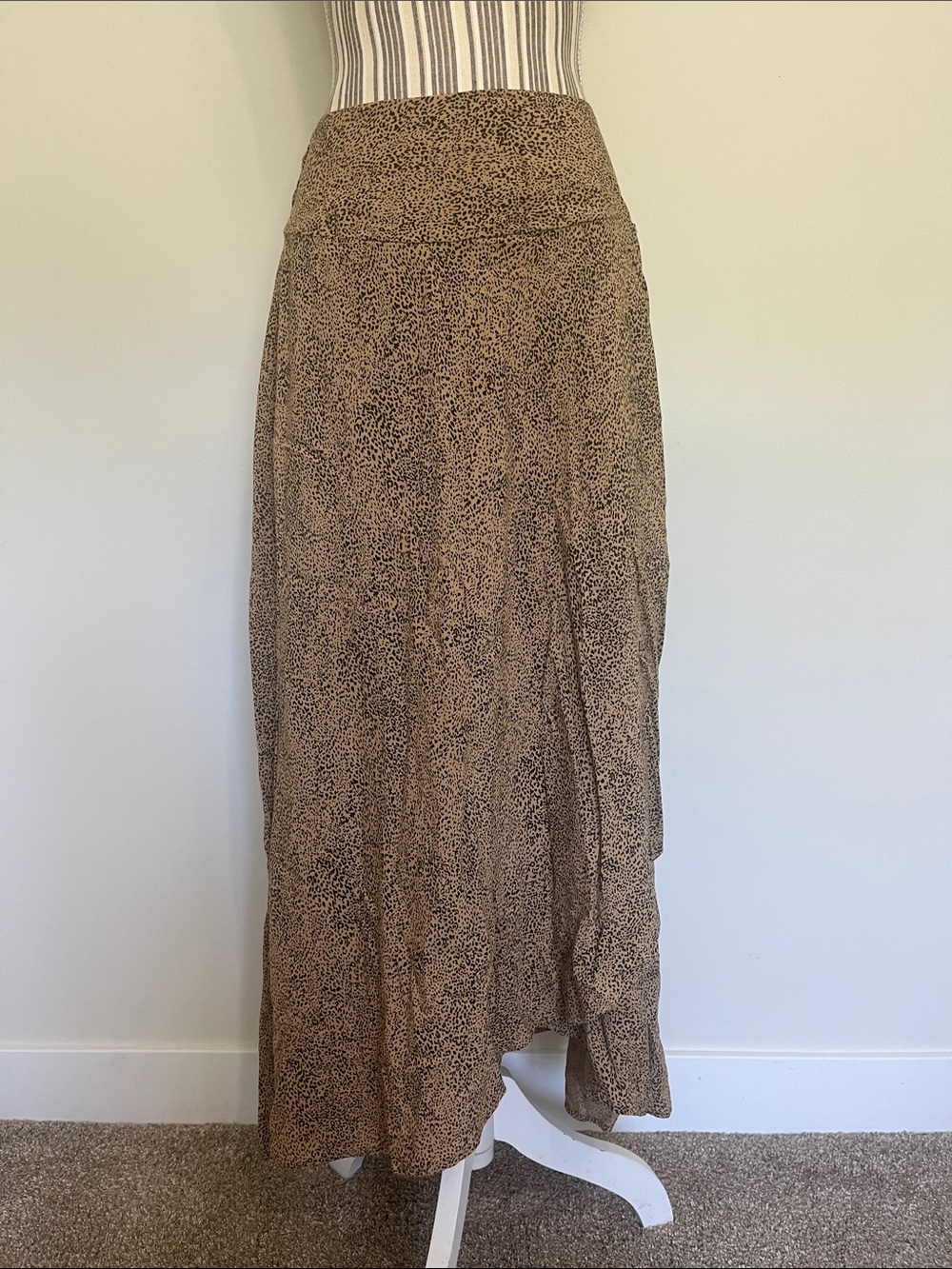Japna Brown Printed High-Low Maxi Skirt
